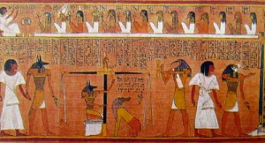 particolare del Libro dei morti dello Scriba Hunefer, papiro dell'XI dinastia, British Museum di Londra